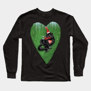 black cat merry Christmas , Yule Long Sleeve T-Shirt